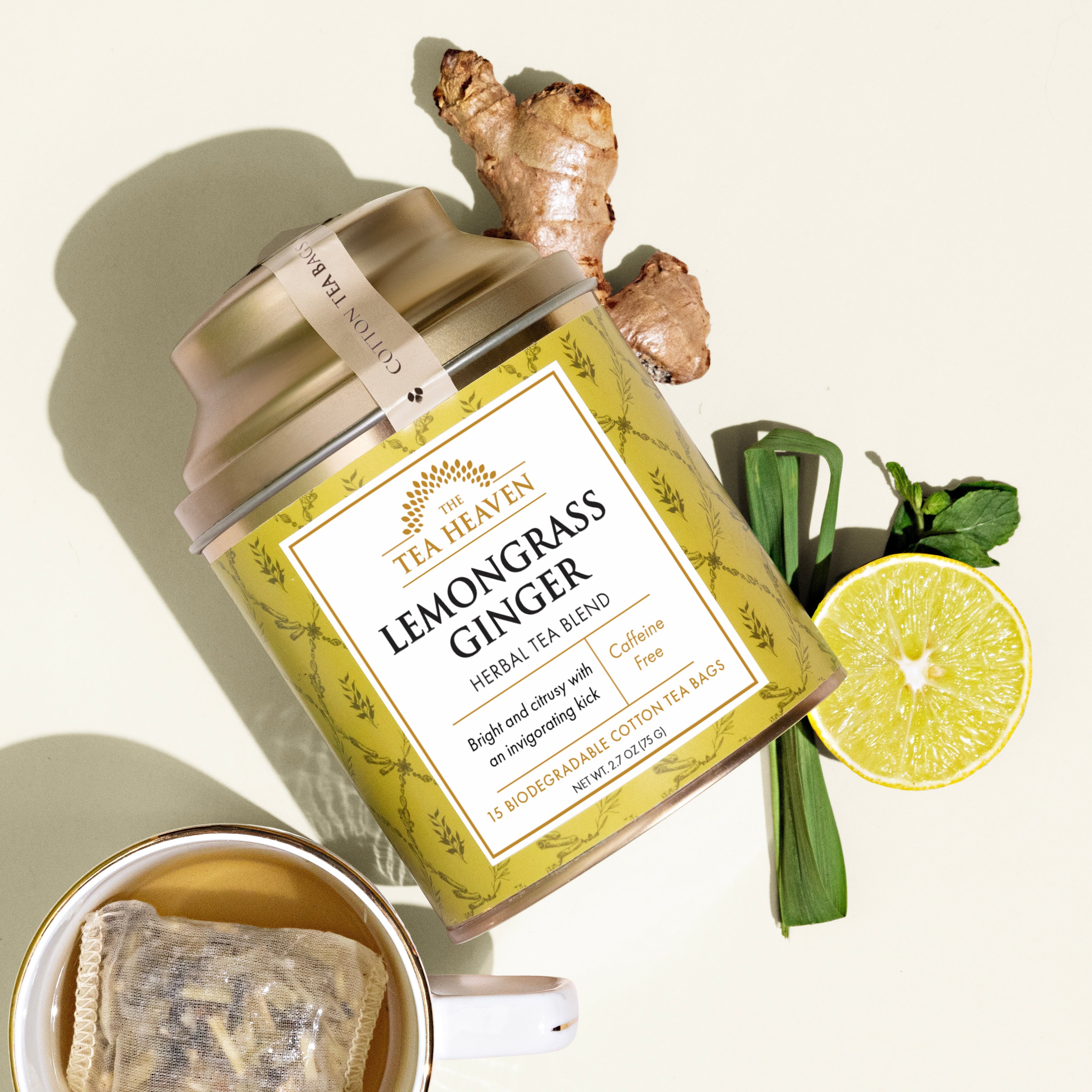 Lemongrass Ginger Tea Bag Canister (Case of 6)