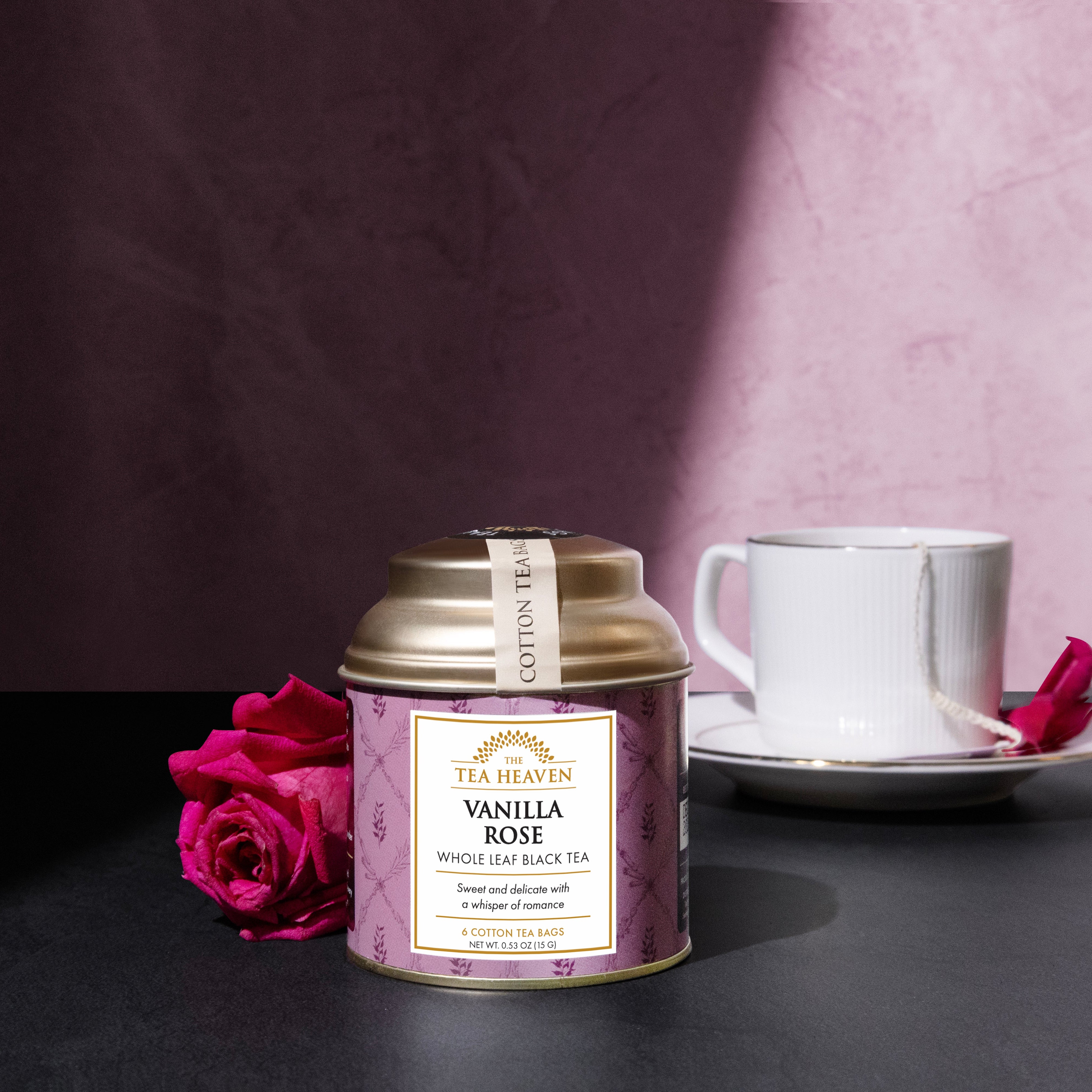 Vanilla Rose Mini Tea Bag Canister (Case of 12)