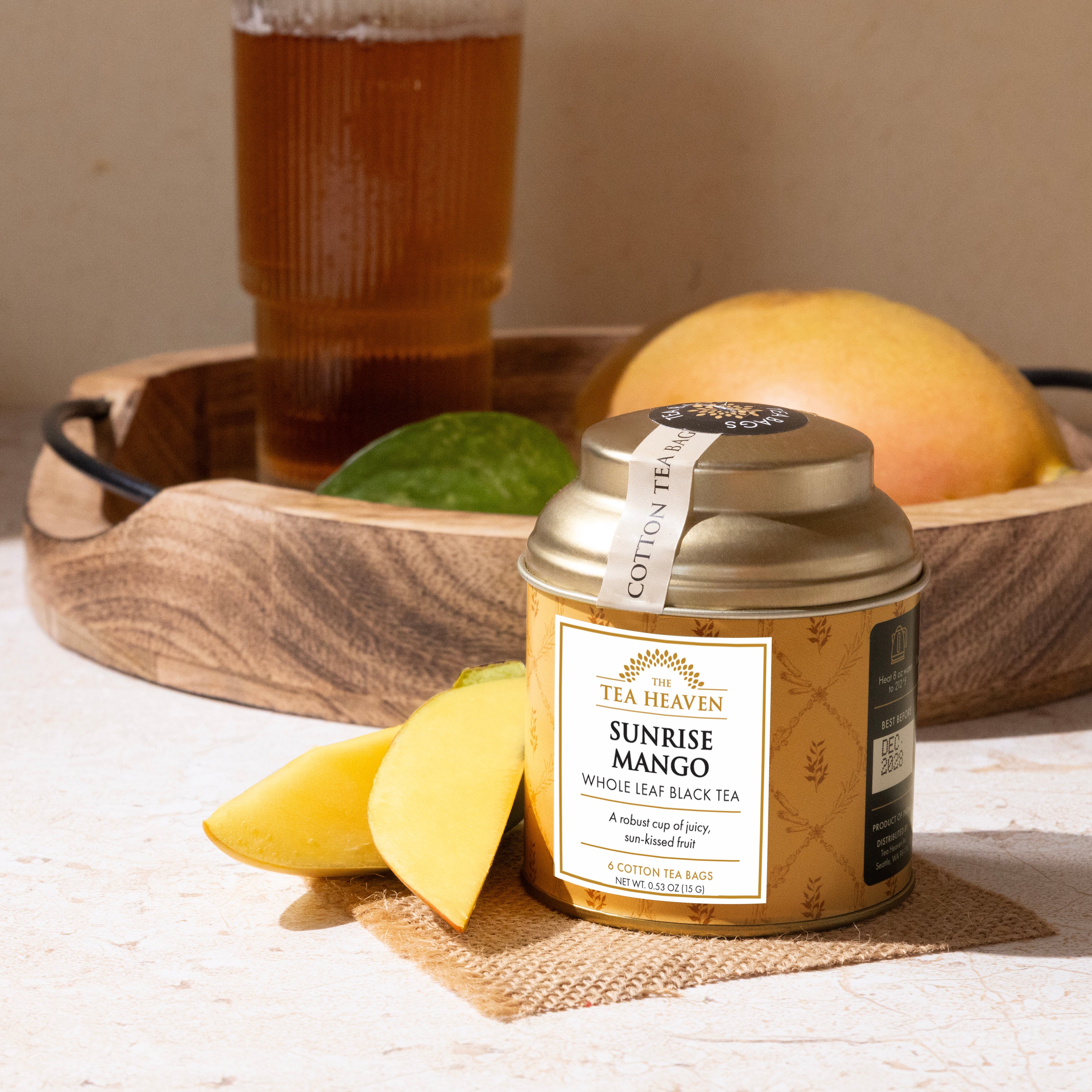 Sunrise Mango Mini Tea Bag Canister (Case of 12)